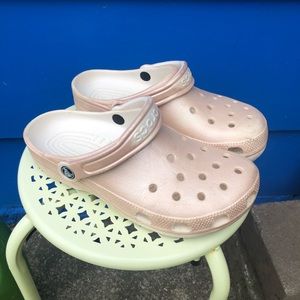 Rose gold Crocs